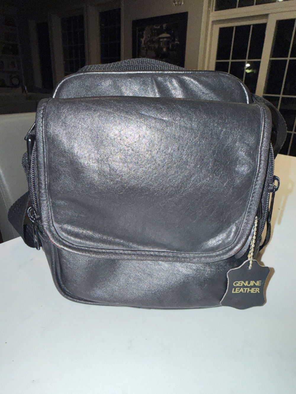 Genuine Leather Black Camera Bag